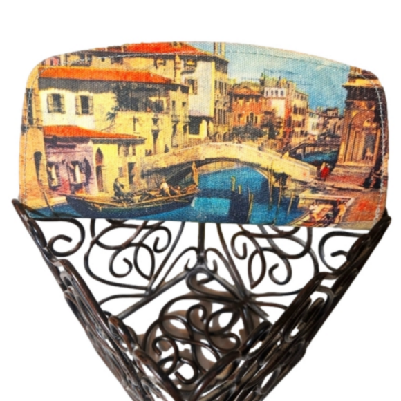 schaiperelli Handbags - Vintage Canvas Wallet Clutch with Venice River Scene